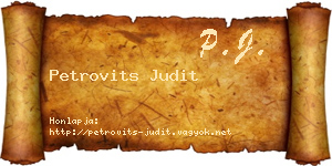 Petrovits Judit névjegykártya